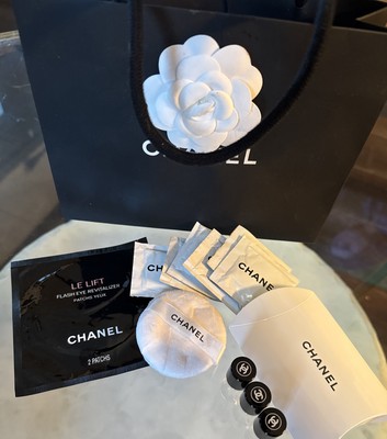 CHANEL Camilla Goody Bag 1 Pair Le Lift Eye 6 Toilettes 3 Travel Vials 1 Puff