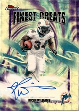 Marketplace image: RICKY WILLIAMS 2025 TOPPS FINEST SUPERFRACTOR GREATS ON CARD AUTO 1/1 DOLPHINS