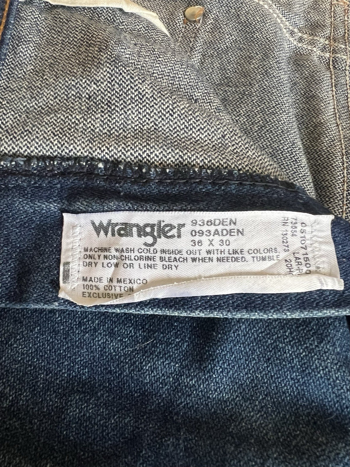 Wrangler Jeans Mens W36 L30 Blue Straight Leg Denim Regular Fit 100% Cotton image 5