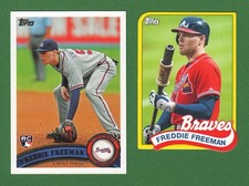 2011 Topps #145 / Freddie Freeman RC - perfect centering / + '14 mini / see desc