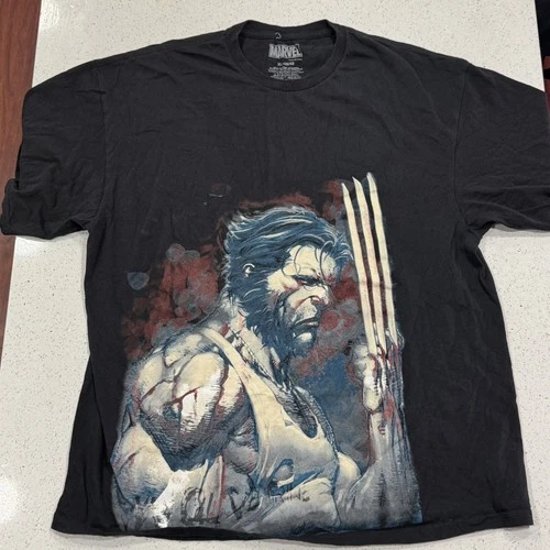 Vintage Wolverine Shirt Mens XL Marvel Mad Engine Logan X Men Black Red Y2K