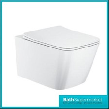 Wall Hung Toilet & Frame Set with Concealed Cistern + Brushed Brass Flush Plate