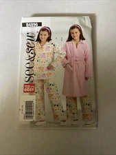 Pajamas Robe Sleepwear Size 7 8 10 See & Sew 4896 Sewing Pattern Uncut