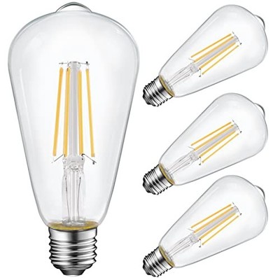 Energetic ST19 Vintage LED Edison Bulbs, 60 4 Count (Pack of 1) Daylight 5000k