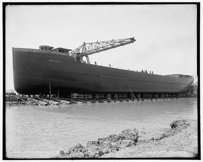 Ecorse Michigan R.W. England Ship on the Ways 1904 Great Lakes Shipyard