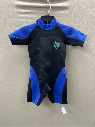 Deep Sea Black Blue shorty wetsuit Sz M kids