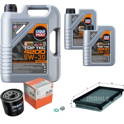 MAHLE Inspektionspaket 7L Liqui Moly 5W-30 Top Tec 4200 für Nissan Tiida
