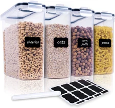 Cereal Containers Storage Set - 4 Piece Airtight Large Food Storage Containers