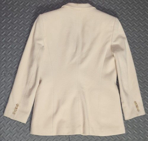 Vintage Ralph Lauren Women's SIZE 12 20% Cashmere Wool Blazer Coat Cream Beige - Picture 2 of 8