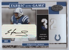 2002 Leaf Certified Fabric of the Game Autographs #45 Edgerrin James #'d 23/32