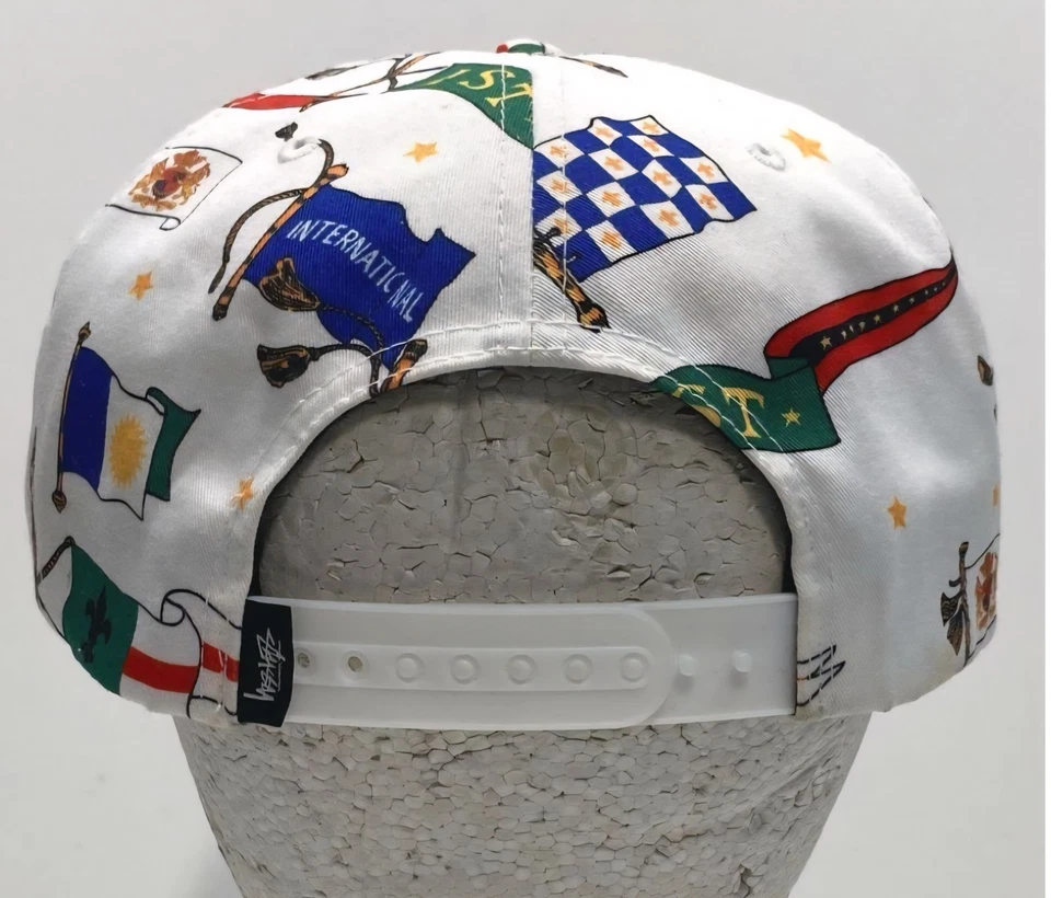 Stussy Men's Snap-Back Hat Cap Flags Vintage International - Image 4 of 4