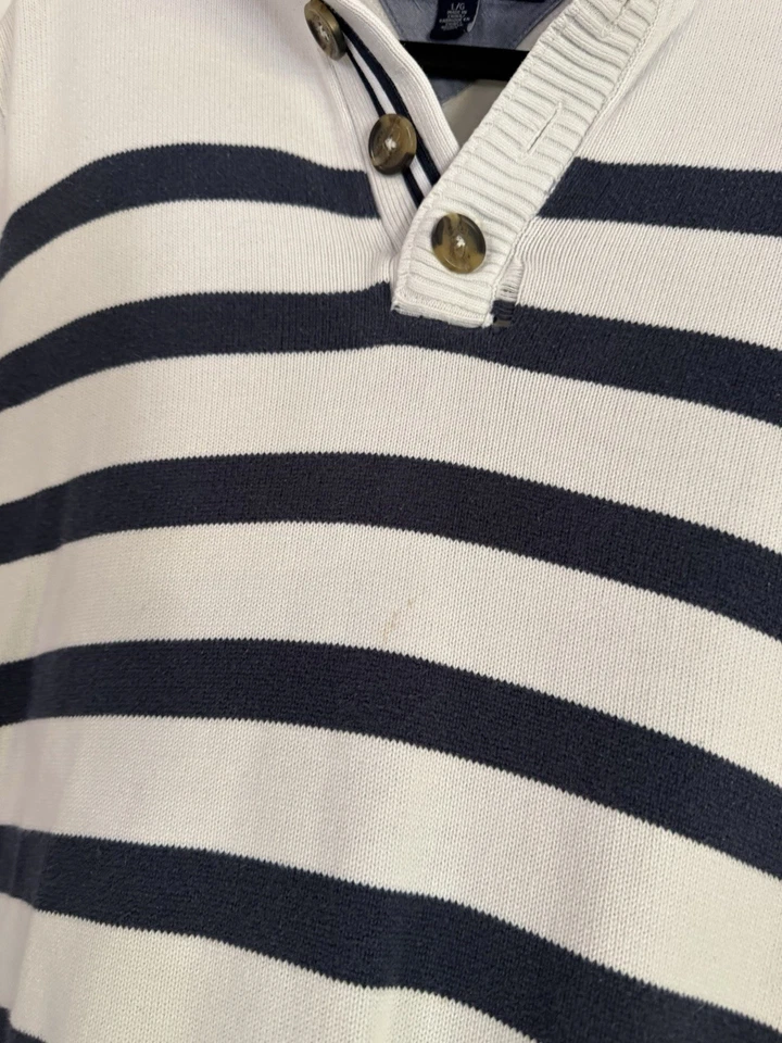 Vintage Tommy Hilfiger USA American Striped 1/3 1/4 Varsity Sweater Pullover L - Image 3 of 4