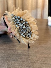 Rhinestone Embellished Hand-Made Party Cocktail Decorative Headband for Girls