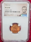 1944-D Lincoln Wheat Small Cent Copper NGC MS66 RD Denver