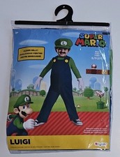 NEW Super Mario Bros Luigi Halloween Costume 2T Toddler Padded Belly Gloves