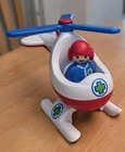 Playmobil 123 Rescue Helicopter 6738 And Pilot Vintage