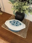 VINTAGE MCM UNUSED PYREX 1-1/2 QUART CASSEROLE DISH HORIZON BLUE WITH LID