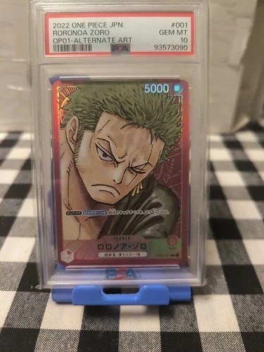 PSA 10 Roronoa Zoro OP01-001L Alt Art Romance Dawn One Piece Card Japanese 2022