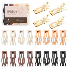 20 Pcs Double Grip Hair Clips Metal Snap Hair Clips Hair Barrettes  Women Non S