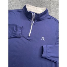 Rhoback Quarter Zip Men Large Blue Performance Pullover Golf Long Sleeve