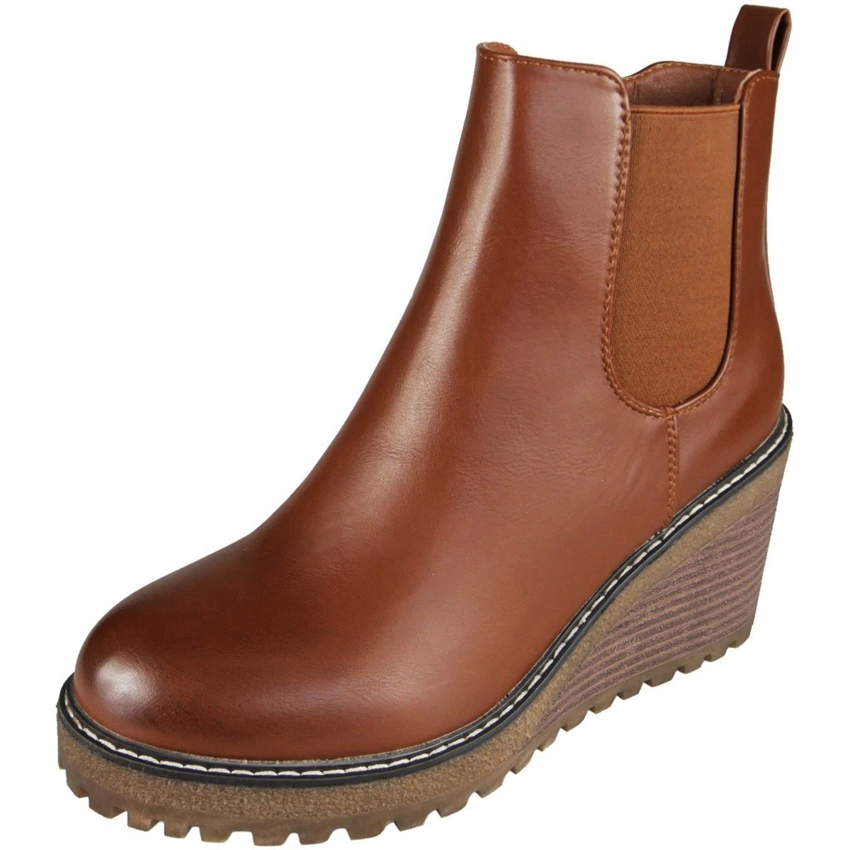 SAOLA Stivaletti Chelsea zeppa donna zip moda comodi suola grip scarpe taglie