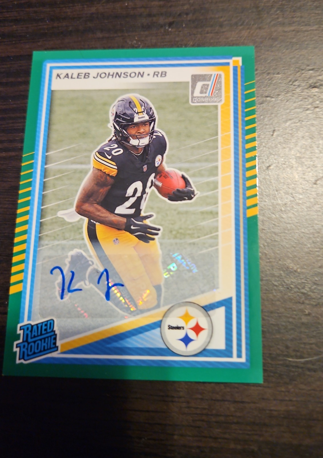 2025 Panini Donruss - Rated Rookie Kaleb Johnson #322 Press Proof Green (RC)