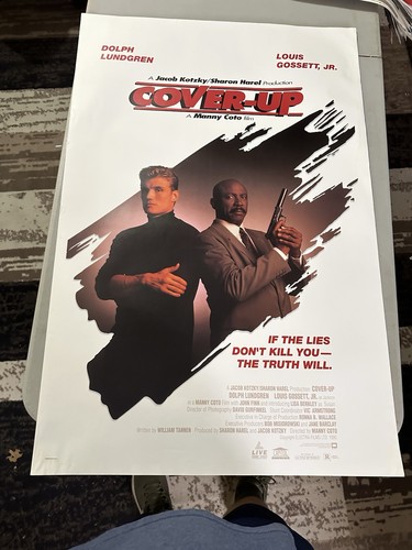 Cover Up 1991 Video Store Promo Poster Dolph Lundgren Trimark Action