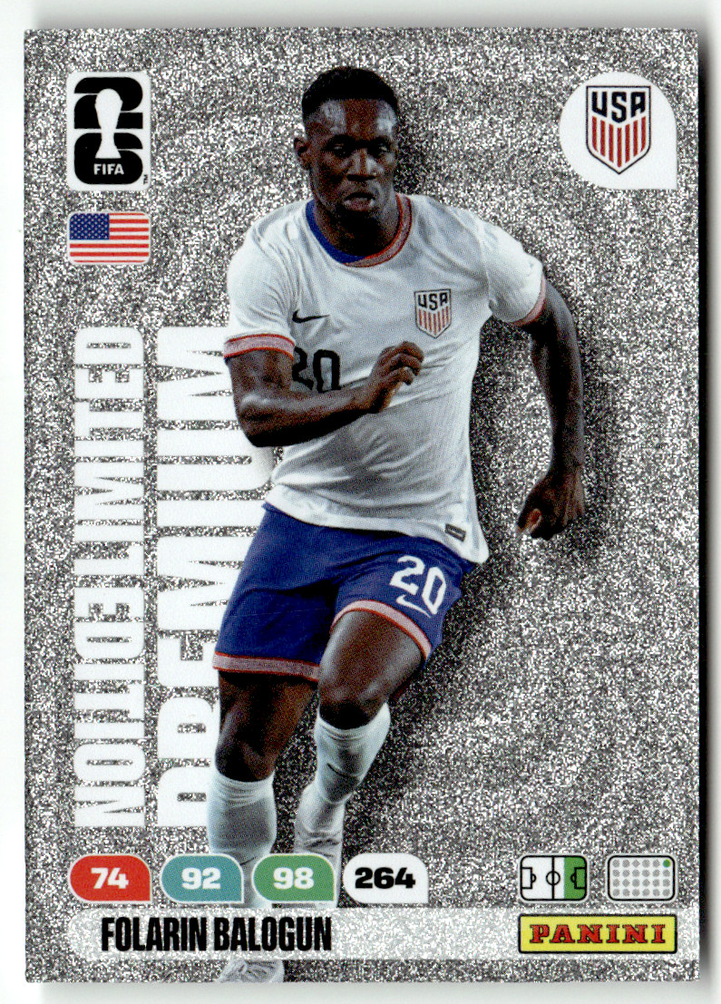 Panini FIFA World Cup Adrenalyn 2026 Folarin Balogun Premium Limited Edition