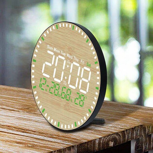 Wooden Digital Wall Clock Large LED Display with Remote for Wall and Table Use - Picture 7 of 7