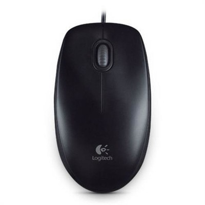 Logitech B100 Optical Mouse - 3 Tasten Office Maus mit Scrollrad schwarz USB