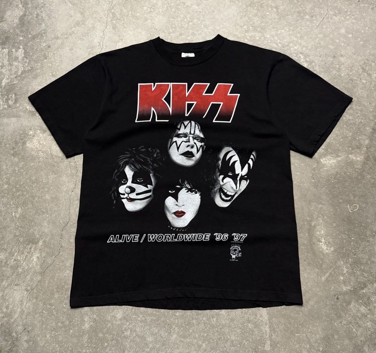 VTG New Unworn Kiss Alive Worldwide 1996 97 Tour Band T-Shirt Size