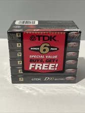 TDK D90 Blank Cassette Tapes 6 pack IEC I / TYPE I BRAND NEW SEALED