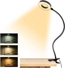 Clip on Light Reading Lights, 48 LED USB Desk Lamp with 3 Color Modes 10 Brightn