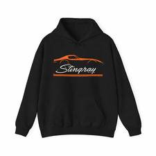 Vintage Orange C3 Corvette Stingray Muscle Car Unisex Graphic Hoodie