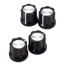 4 Pcs Replacement Knobs with Set Screw Guitar Volume Tone Pot Bass Amp