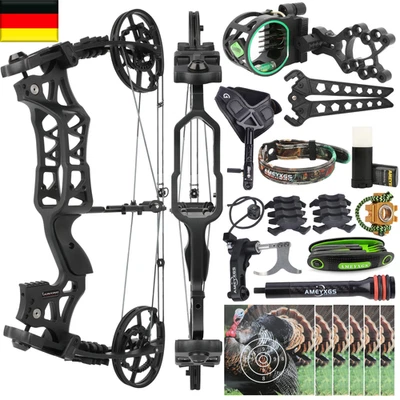 HNZMDY 25 Zoll Compoundbogen 40-70Lbs Dual-use Stahlkugel Pfeile Angeln Jagd Ziel RH LH