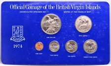 BRITISH VIRGIN ISLANDS 1974 UNCIRCULATED COIN SET BIRDS!