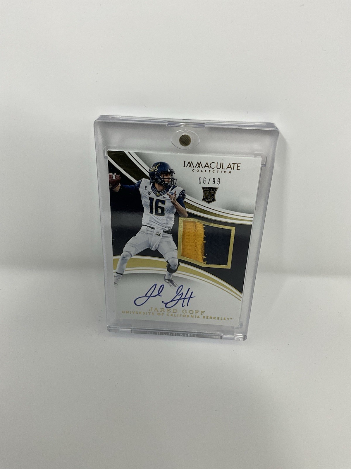 2016 Immaculate Collection Collegiate Jared Goff Jersey Auto RC Serial #/99 RPA