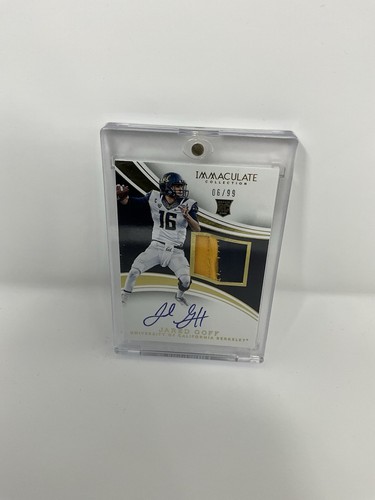 2016 Immaculate Collection Collegiate Jared Goff Jersey Auto RC Serial #/99 RPA