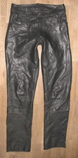Louis Uomo- Jeans IN Pelle / Moto - Pantaloni di Pelle Nero IN Circa W29-30/L33