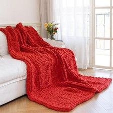 Chunky Knit Blanket - Luxury Soft Cozy Queen Size 50  60 Throw Blanket,100 ...