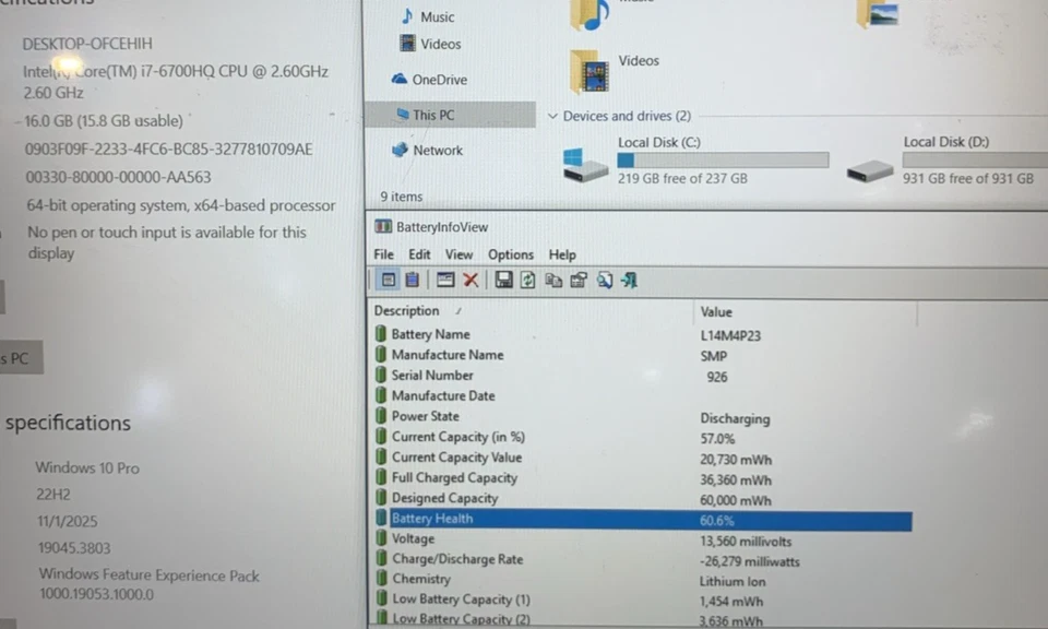 Lenovo IdeaPad Y700-15ISK i7-6700HQ 16GB RAM 256GB/1TB SSD/HDD GTX 960M Win10P — 第 2/4 张图片