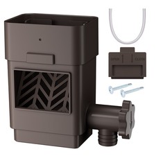Upgraded Rain Barrel Diverter Kit for 2''x3'' & 3''x4'' Downspout, Brown