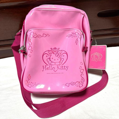 #ad #ad Sanrio Hello Kitty Euro Retro Shoulder Bag Pink 2006 Used Rare $213.34