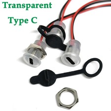 1PC USB-C 5A Waterproof Panel Mount Charging Socket Female Type C Connector