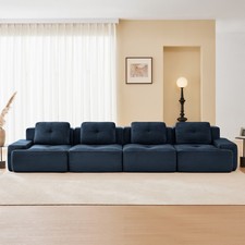 153" Modern Modular Sectional Sofa for Living Room, Corduroy Fabric,4-Seater Co
