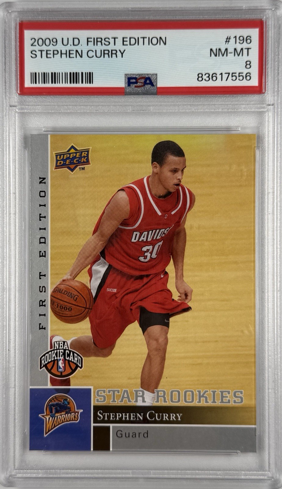 2009 Upper Deck First Edition Stephen Curry Rookie RC #196 PSA 8 NM-MT Warriors
