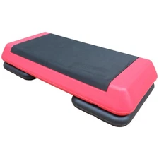Adjustable Aerobic Stepper Fitness Exercise Step Platform Trainer Red/Black