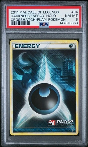 2011 POKEMON CALL OF LEGENDS CROSSHATCH - PLAY! HOLO #94 DARKNESS ENERGY PSA 8