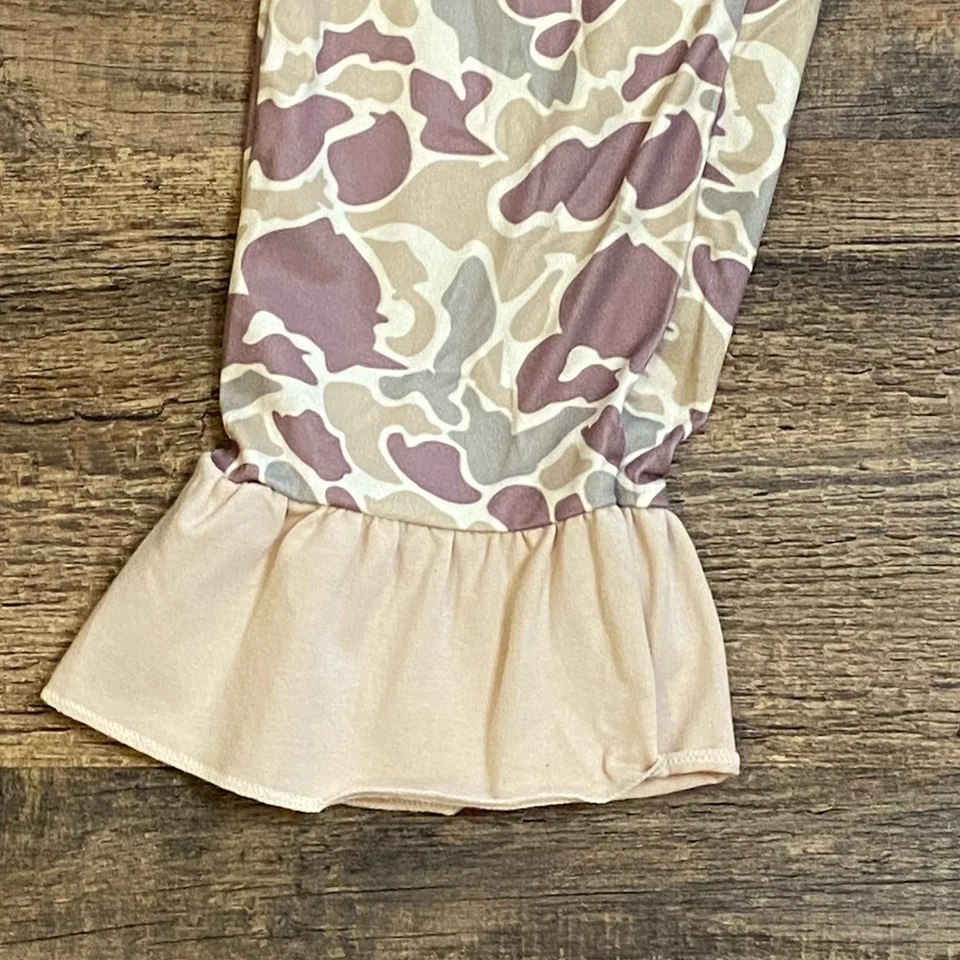Camo Camoflauge Romper Girls Size 7-8 Beige/Brown NWOT - Image 3 of 4